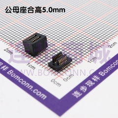 双槽直插板对板连接器0.5间距12P(2*6) 合高5.0H 公高1.0H 母高4.0H