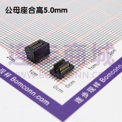 双槽直插板对板连接器0.5间距14P(2*7) 合高5.0H 公高1.0H 母高4.0H