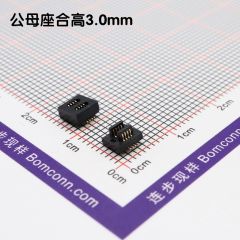 双槽直插板对板连接器0.5间距8P(2*4) 合高3.0H 公高0.8H 母高2.2H